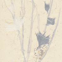 手漉き和紙：「和紙細工・花」伝統柄の襖