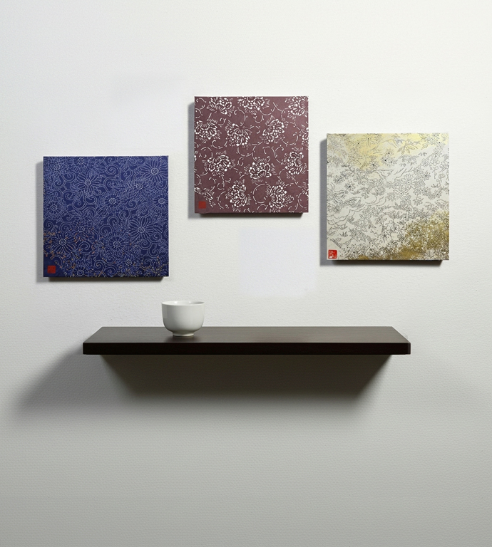 紙小屏風「桜」匠表具 -HYOGU Arts- │ 屏（翠 -SUI-）