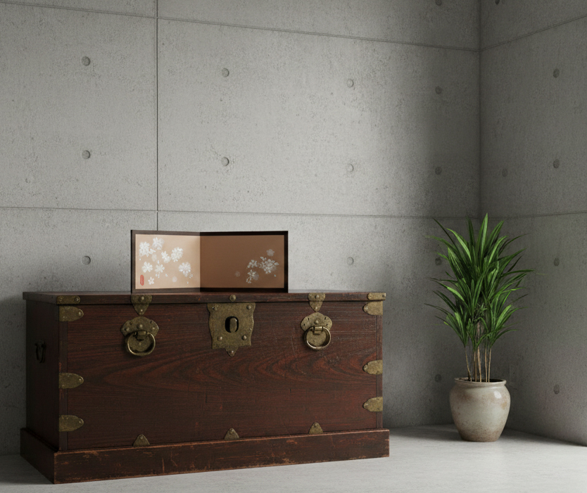 紙小屏風「桜」匠表具 -HYOGU Arts- │ 屏（翠 -SUI-）